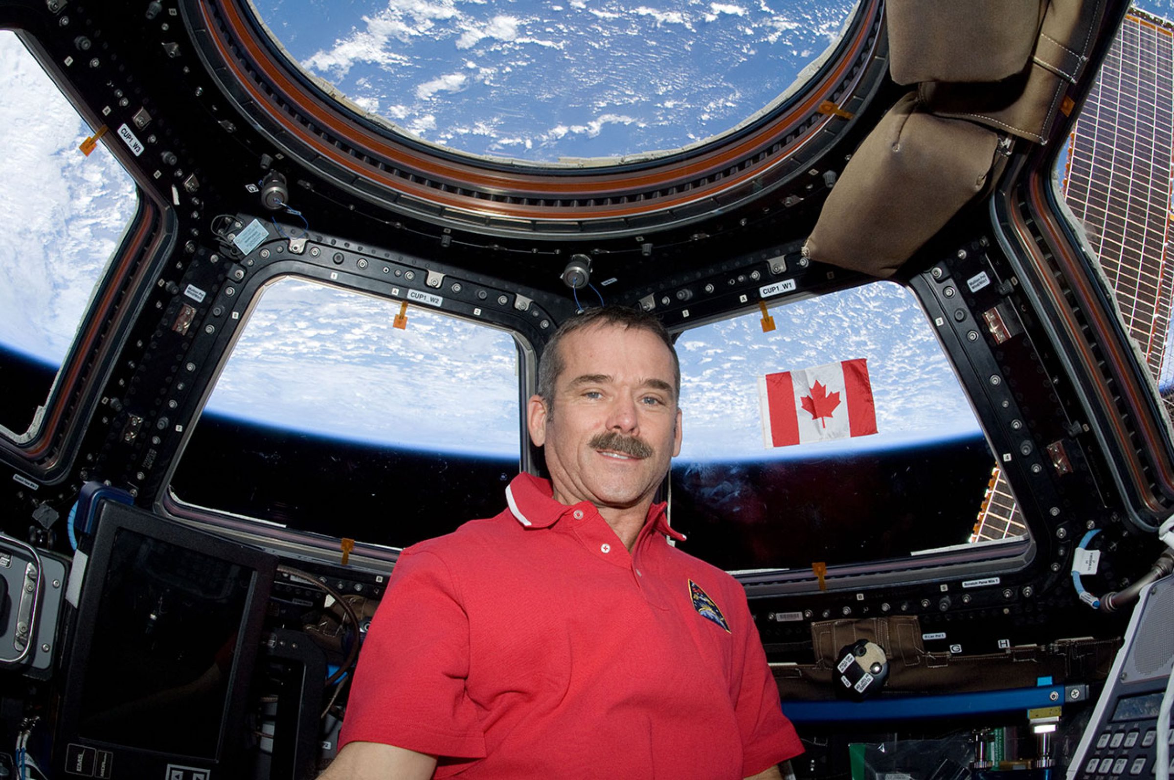 Chris Hadfield in the Cupola